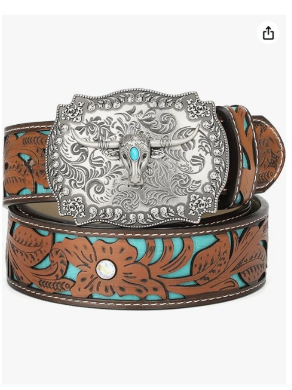 Women Men Genuine Leather Belt Vintage Ladies Western Belt Engraved Tooled